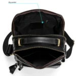 6028 Multifunctional Fashion Top-grain Leather Messenger Bag Casual Men Shoulder Bag - Image 7