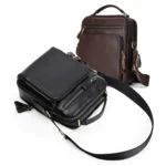 6028 Multifunctional Fashion Top-grain Leather Messenger Bag Casual Men Shoulder Bag - Image 2