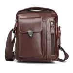 6029 Multifunctional Fashion Top-grain Leather Messenger Bag Casual Men Shoulder Bag - Image 3