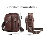 6029 Multifunctional Fashion Top-grain Leather Messenger Bag Casual Men Shoulder Bag - Image 6