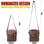 6029 Multifunctional Fashion Top-grain Leather Messenger Bag Casual Men Shoulder Bag - Image 7