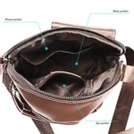 6029 Multifunctional Fashion Top-grain Leather Messenger Bag Casual Men Shoulder Bag - Image 9