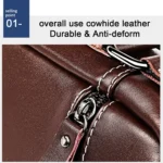 6029 Multifunctional Fashion Top-grain Leather Messenger Bag Casual Men Shoulder Bag - Image 11