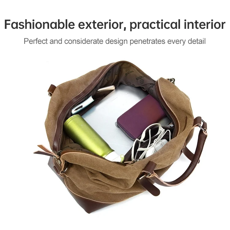 CCB2236C_4.webp AUGUR 2012 Portable Casual Canvas Travel Handbag Baggage Shoulder Crossby Bag - Image 5