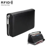 Antimagnetic RFID Large Capacity Long Style Genuine Leather Passport Package / Multifunctional and Many Card Slots Card Package