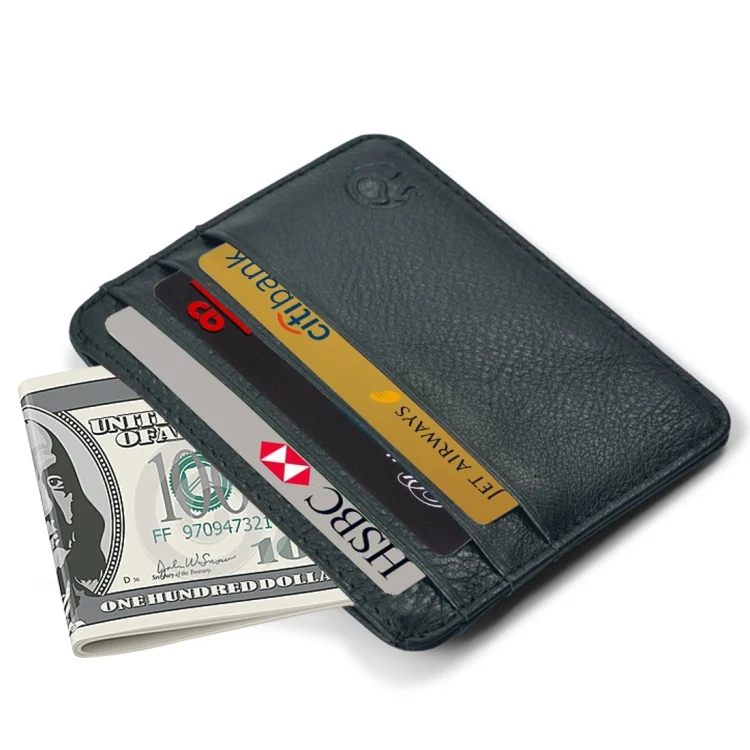 CCB3216_2.webp XIAO YUAN XIANG Cowhide Leather Pocket 6 Card Sleeve Wallet Coin Purse Card Holder, Size: 10.7cm x8.7cm, Random Color Delivery - Image 3
