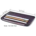 XIAO YUAN XIANG Cowhide Leather Pocket 6 Card Sleeve Wallet Coin Purse Card Holder, Size: 10.7cm x8.7cm, Random Color Delivery - Image 4