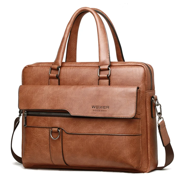 WEIXIER 8619 Retro Style PU Leather Handbag Shoulder Bag Crossbody Bag for Men, Size: 38 x 30 x 11cm