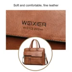 WEIXIER 8619 Retro Style PU Leather Handbag Shoulder Bag Crossbody Bag for Men, Size: 38 x 30 x 11cm - Image 3