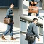 WEIXIER 8619 Retro Style PU Leather Handbag Shoulder Bag Crossbody Bag for Men, Size: 38 x 30 x 11cm - Image 8
