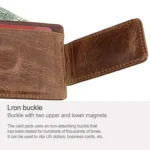 KB80 Antimagnetic RFID Crazy Horse Texture Oil Wax Leather Card Holder Wallet Billfold for Men and Women - Image 9