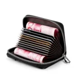 KB155 Antimagnetic RFID Zipper Leather Large-capacity Cards Holder Wallet - Image 3