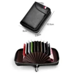 KB155 Antimagnetic RFID Zipper Leather Large-capacity Cards Holder Wallet - Image 4