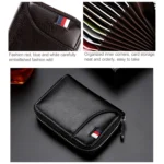 KB155 Antimagnetic RFID Zipper Leather Large-capacity Cards Holder Wallet - Image 6