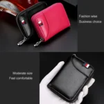 KB155 Antimagnetic RFID Zipper Leather Large-capacity Cards Holder Wallet - Image 9