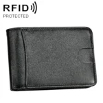 KB186 Antimagnetic RFID Mini Crazy Horse Texture Leather Billfold Card Wallet for Men and Women