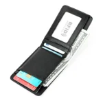 KB186 Antimagnetic RFID Mini Crazy Horse Texture Leather Billfold Card Wallet for Men and Women - Image 5