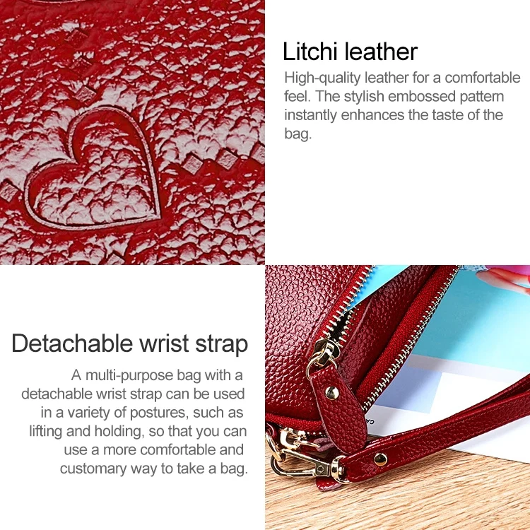 CCB6617PP_7.webp 2025 Multifunctional Litchi Texture Women Large Capacity Hand Wallet Shell bag with Card Slots - Image 8