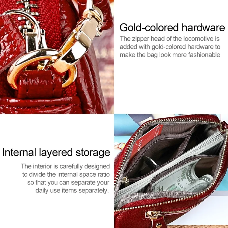 CCB6617PP_8.webp 2025 Multifunctional Litchi Texture Women Large Capacity Hand Wallet Shell bag with Card Slots - Image 9