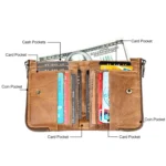 3533 Antimagnetic RFID Top-grain Leather Crazy Horse Texture Men Business Leisure Wallet - Image 7
