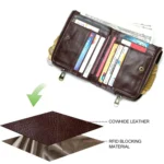 3533 Antimagnetic RFID Top-grain Leather Crazy Horse Texture Men Business Leisure Wallet - Image 8