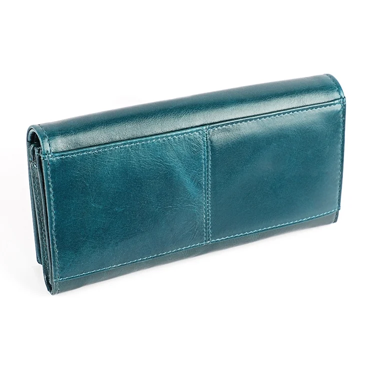 CCB6674L_1.webp 3559 Antimagnetic RFID Multi-function Zipper Retro Top-grain Leather Lady Purse Wallet - Image 2