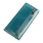 3559 Antimagnetic RFID Multi-function Zipper Retro Top-grain Leather Lady Purse Wallet - Image 3
