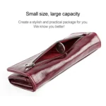 3559 Antimagnetic RFID Multi-function Zipper Retro Top-grain Leather Lady Purse Wallet - Image 8