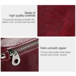 3559 Antimagnetic RFID Multi-function Zipper Retro Top-grain Leather Lady Purse Wallet - Image 10