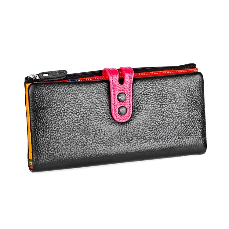 CCB6675B_1.webp 3572 Litchi Texture Leather Zipper Lady Wallet Large-capacity Purse - Image 2