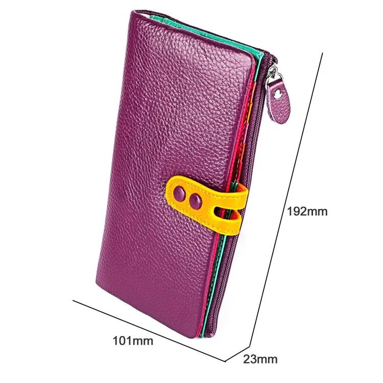 CCB6675B_4.webp 3572 Litchi Texture Leather Zipper Lady Wallet Large-capacity Purse - Image 5