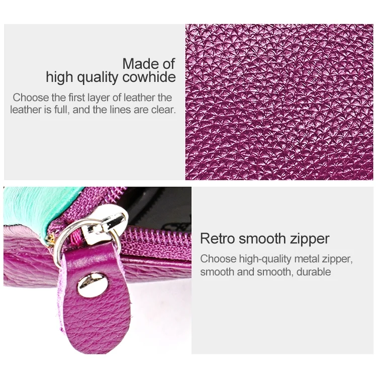CCB6675B_8.webp 3572 Litchi Texture Leather Zipper Lady Wallet Large-capacity Purse - Image 9