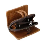 3577 Antimagnetic RFID Men and Women Crazy Horse Texture Leather Zipper Wallet - Image 4