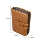 3577 Antimagnetic RFID Men and Women Crazy Horse Texture Leather Zipper Wallet - Image 5
