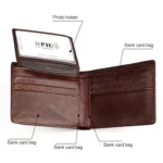 8018 Antimagnetic RFID Retro Fashion Crazy Horse Texture Leather Wallet for Men and Women - Image 8