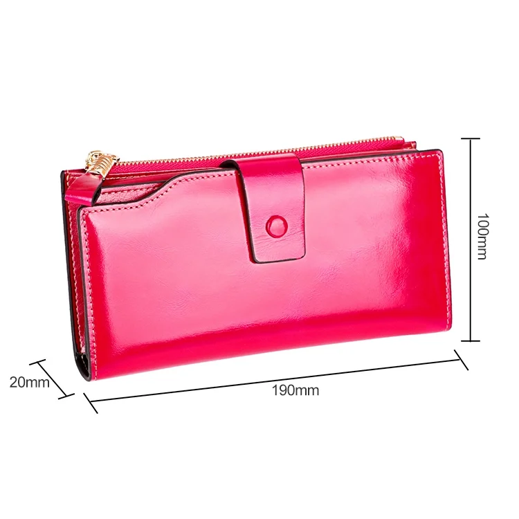 CCB6683RR_5.webp 8236 Antimagnetic RFID Multi-function Oil Wax Leather Lady Wallet Large-capacity Purse - Image 6
