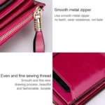 8239 Antimagnetic RFID Multi-function Leather Lady Wallet Large-capacity Purse with Detachable Card Holder (Rose Purple) - Image 8