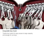 9101 Multi-function Waist Hanging Oil Wax Leather Zipper Wallet Keys Holder Bag - Image 11