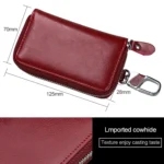 9101 Multi-function Waist Hanging Oil Wax Leather Zipper Wallet Keys Holder Bag - Image 7