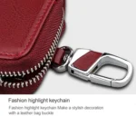 9101 Multi-function Waist Hanging Oil Wax Leather Zipper Wallet Keys Holder Bag - Image 9