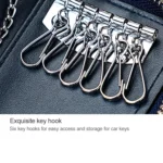 9102 Multi-function Waist Hanging Leather Zipper Wallet Keys Holder Bag - Image 11