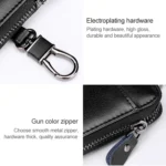 9105 Waist Hanging Large-capacity Zipper Leather Keys Holder Bag Multi-function Wallet - Image 6