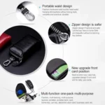 9105 Waist Hanging Large-capacity Zipper Leather Keys Holder Bag Multi-function Wallet - Image 8