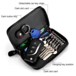 9106 Large-capacity Zipper Leather Keys Holder Bag Multi-function Wallet - Image 3