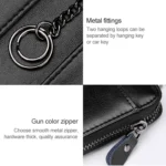 9106 Large-capacity Zipper Leather Keys Holder Bag Multi-function Wallet - Image 5