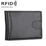 9601 Antimagnetic RFID Mini Crazy Horse Texture Leather Wallet Billfold
