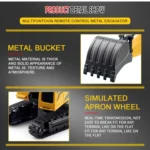 258-1 6 Channel 2.4G 1/24RC Remote-controlled Engineering Metal Excavator Charging RC Car - Image 11