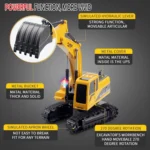 258-1 6 Channel 2.4G 1/24RC Remote-controlled Engineering Metal Excavator Charging RC Car - Image 6