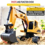 258-1 6 Channel 2.4G 1/24RC Remote-controlled Engineering Metal Excavator Charging RC Car - Image 7