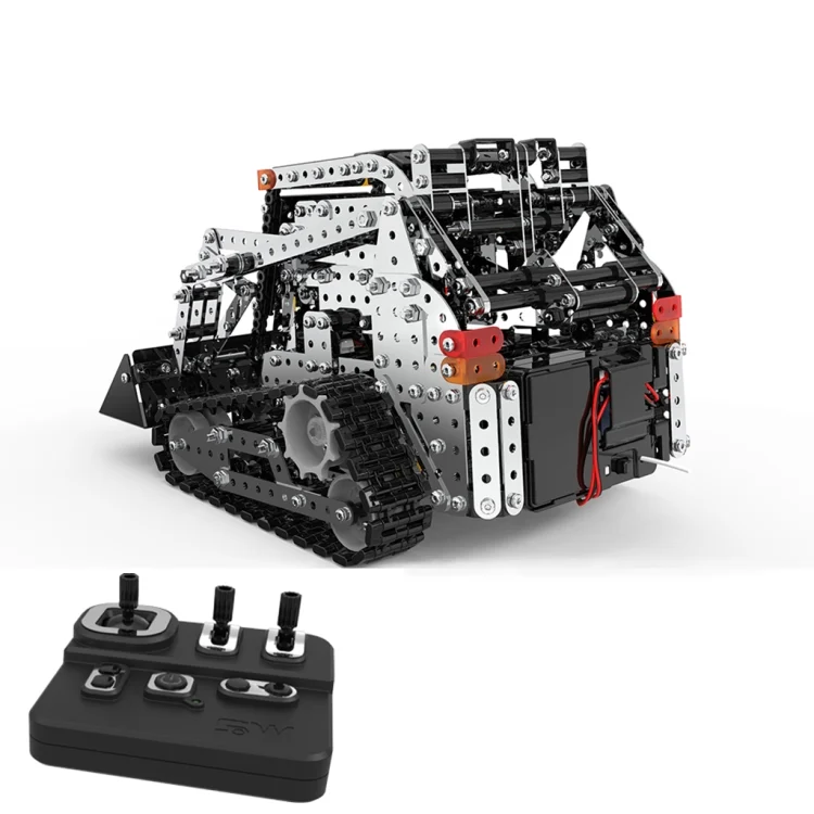 CHT0418_3.webp MoFun SW(RC)-008 2.4G Wireless Remote Control 10-channel Caterpillar Forklift Children DIY Stainless Steel Assembled Toy - Image 4